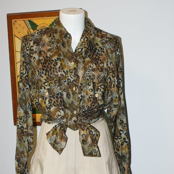 Vintage Animal Print Short Circuit Rayon Shirt - Picture 4 of 10